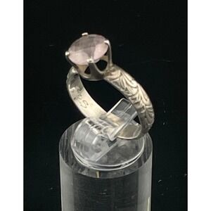 Kristen Baird Pink Amethyst Sterling Silver Reticulated Ring Size 7.5 7.75